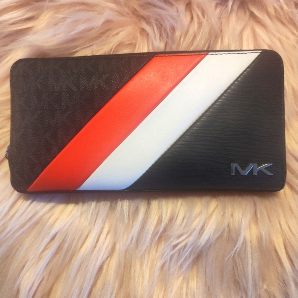 Michael Kors Tri-Color Wallet with MK Logo